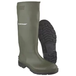 Dunlop Pricemaster 380VP Metal Free Non Safety Wellies Green Size 6 -Wellies Boots Store 6495C A2